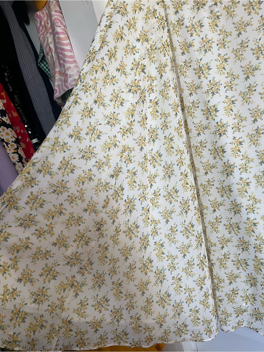 House of CB Solada Ivory Vintage Floral Print Georgette Halter Sundress - Picture 7 of 13